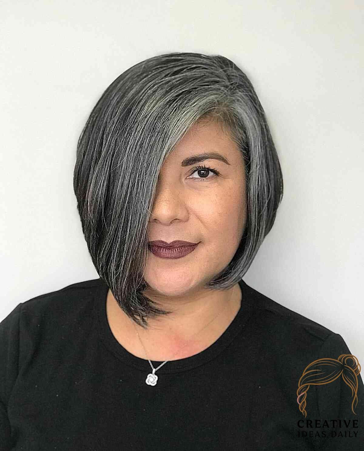 Asymmetrical Bob with Side-Swept Bangs