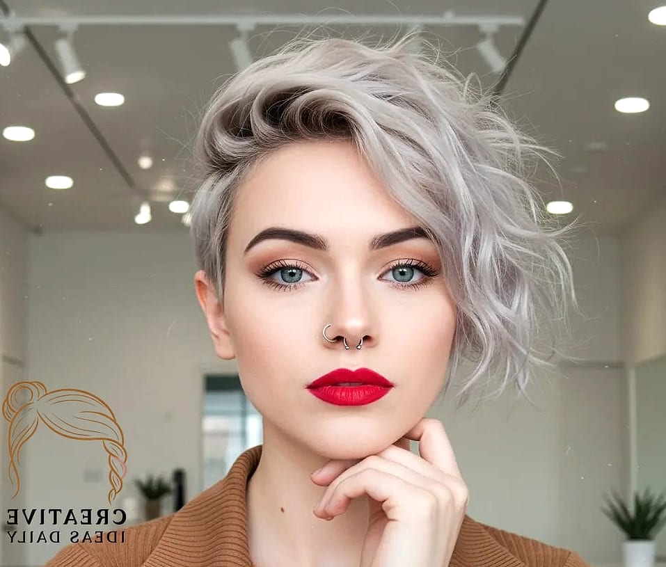 Blonde Crop With Micro Bangs