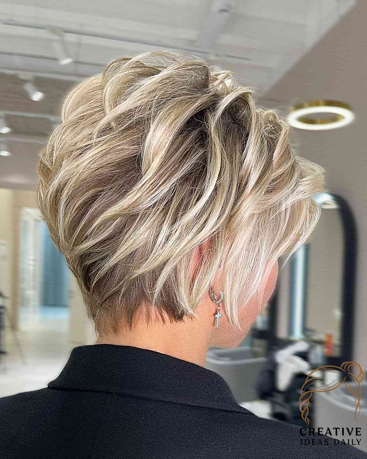 Blonde Highlights on a Thick Pixie Cut
