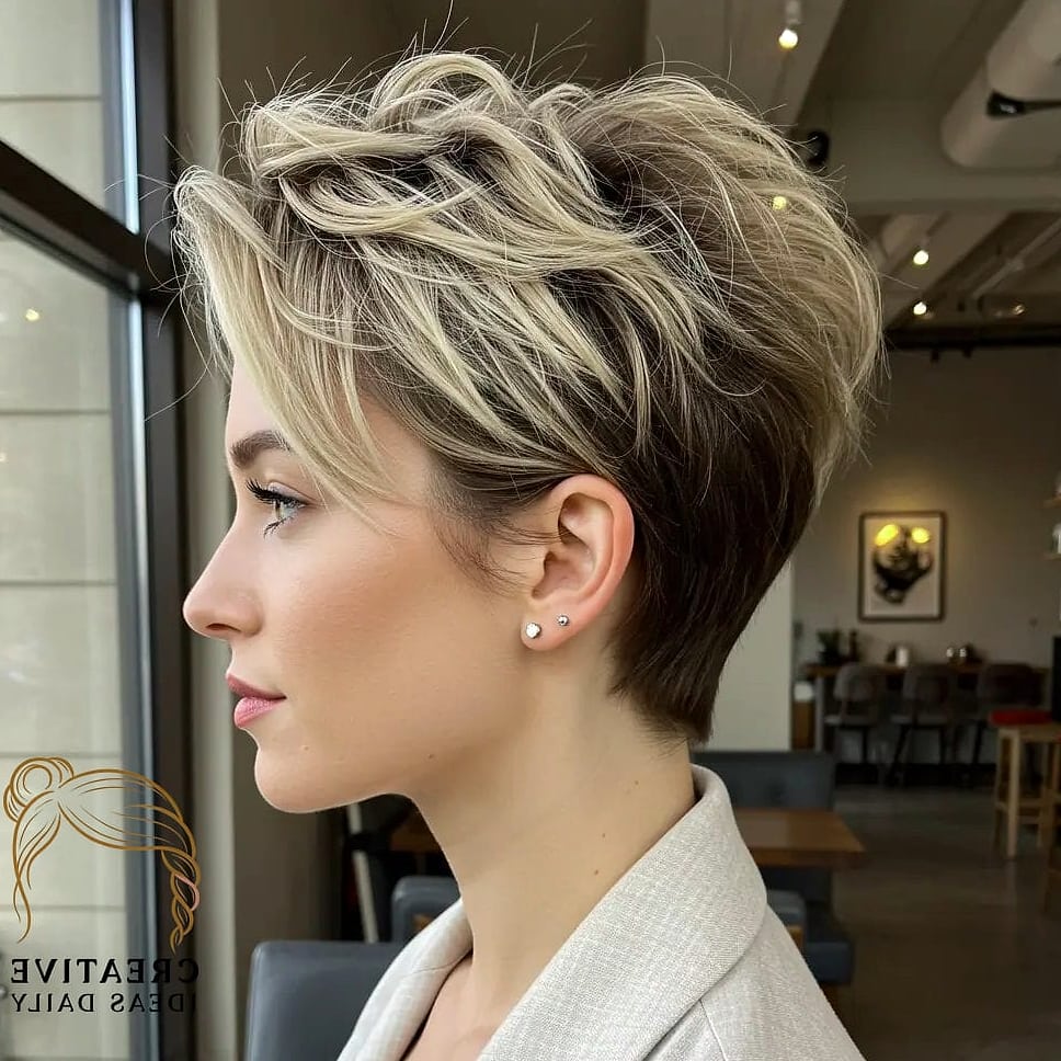 Blonde Pixie With Long Fringe