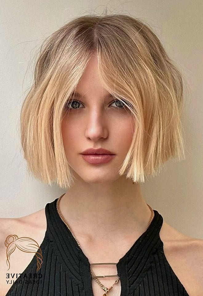 Blunt Bob With Middle Part