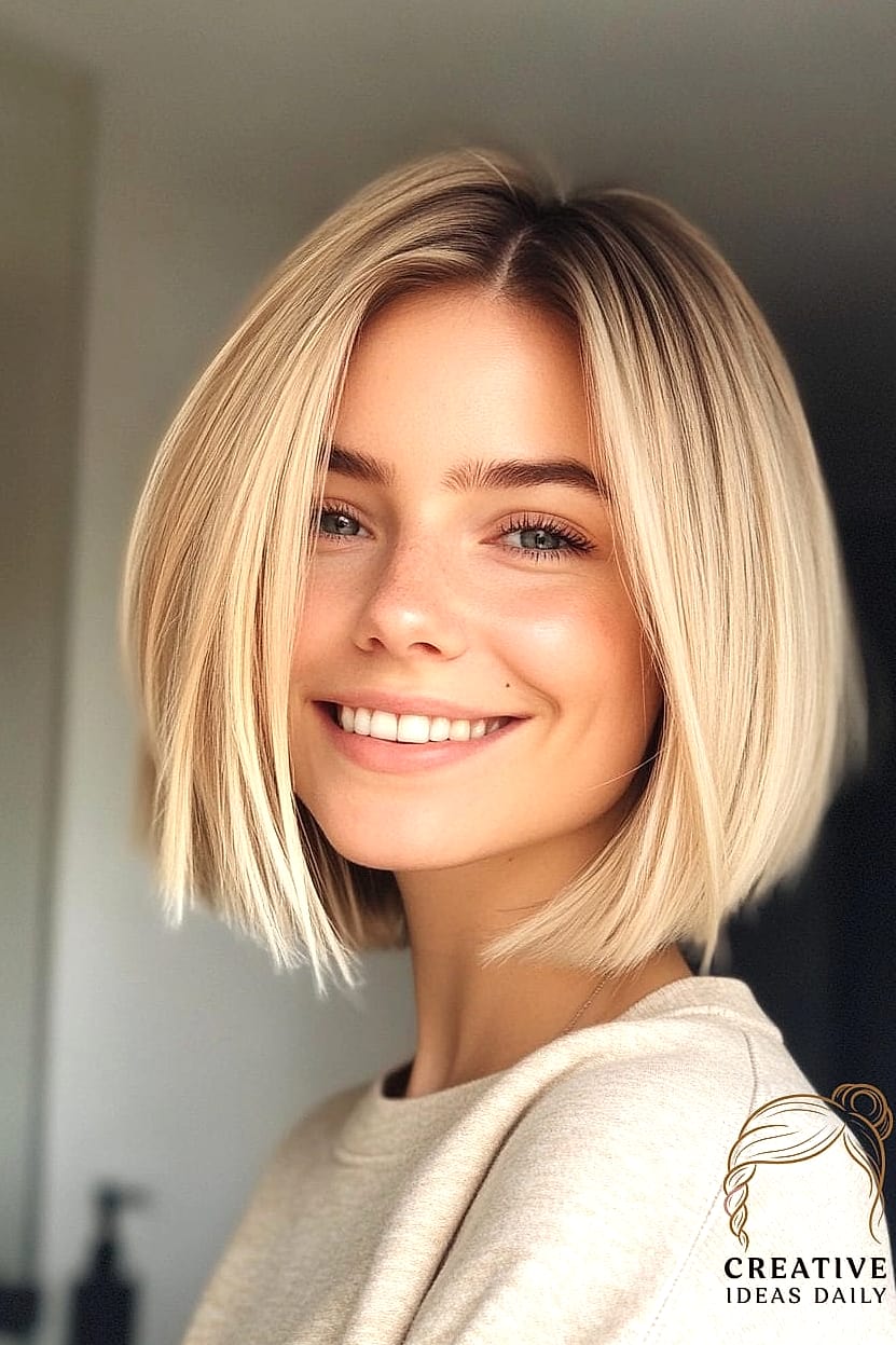 Blunt Bob with a Turtleneck