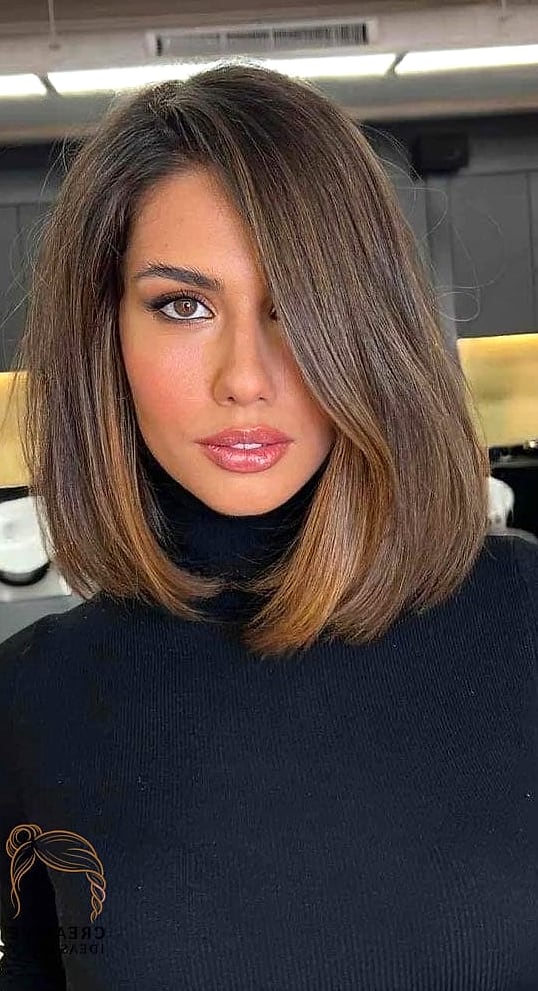 Bob with Long Side-Swept Bangs