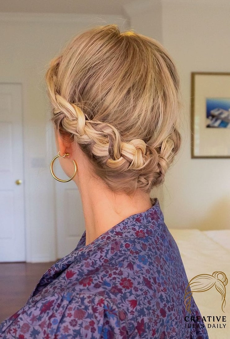 Braided Crown with Loose Waves