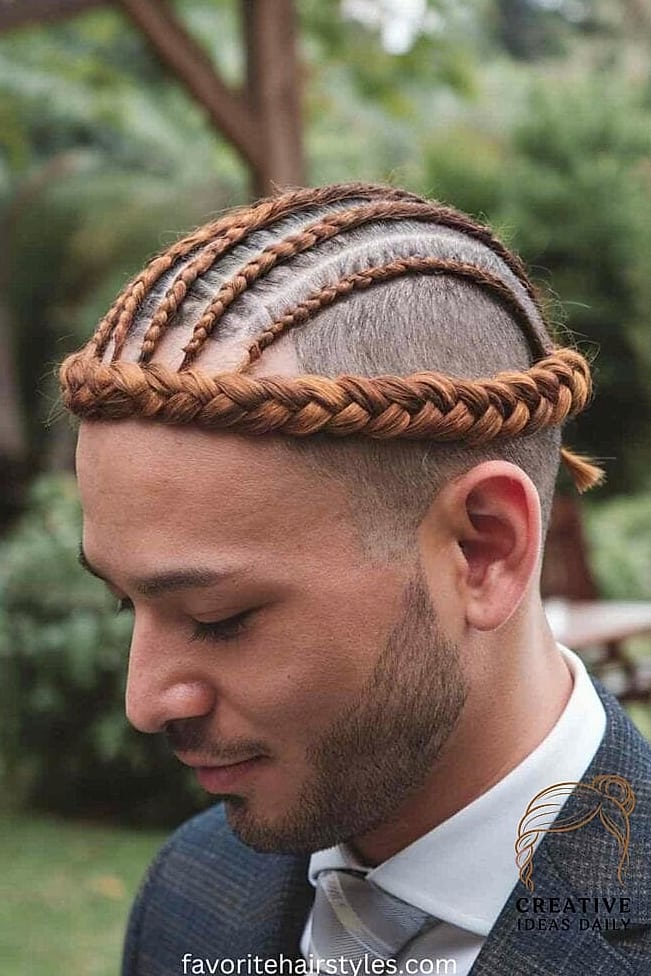 27 Long Hair Men Style Ideas That Every Stylist Needs to See 7 Braided Crown