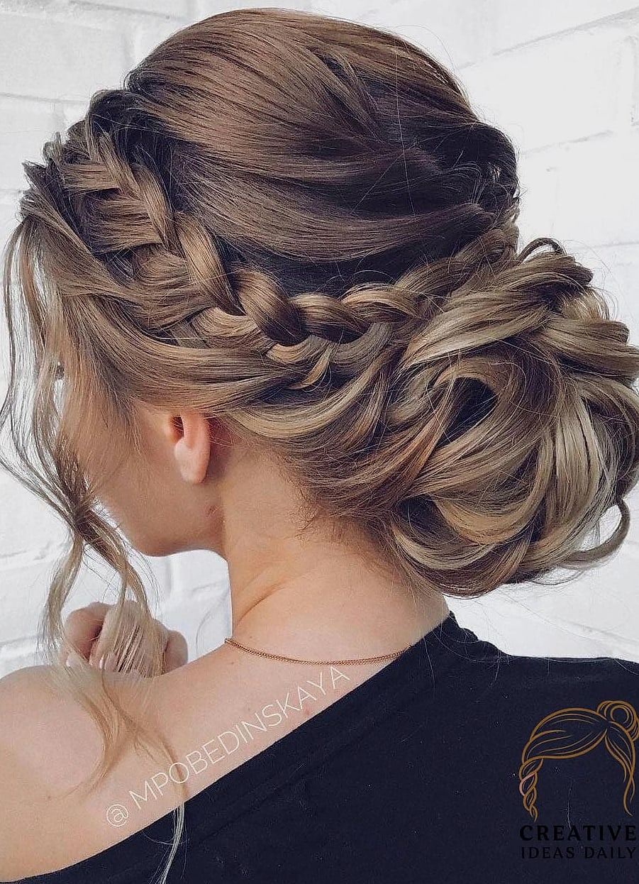 Braided Updo With Ribbon Detail