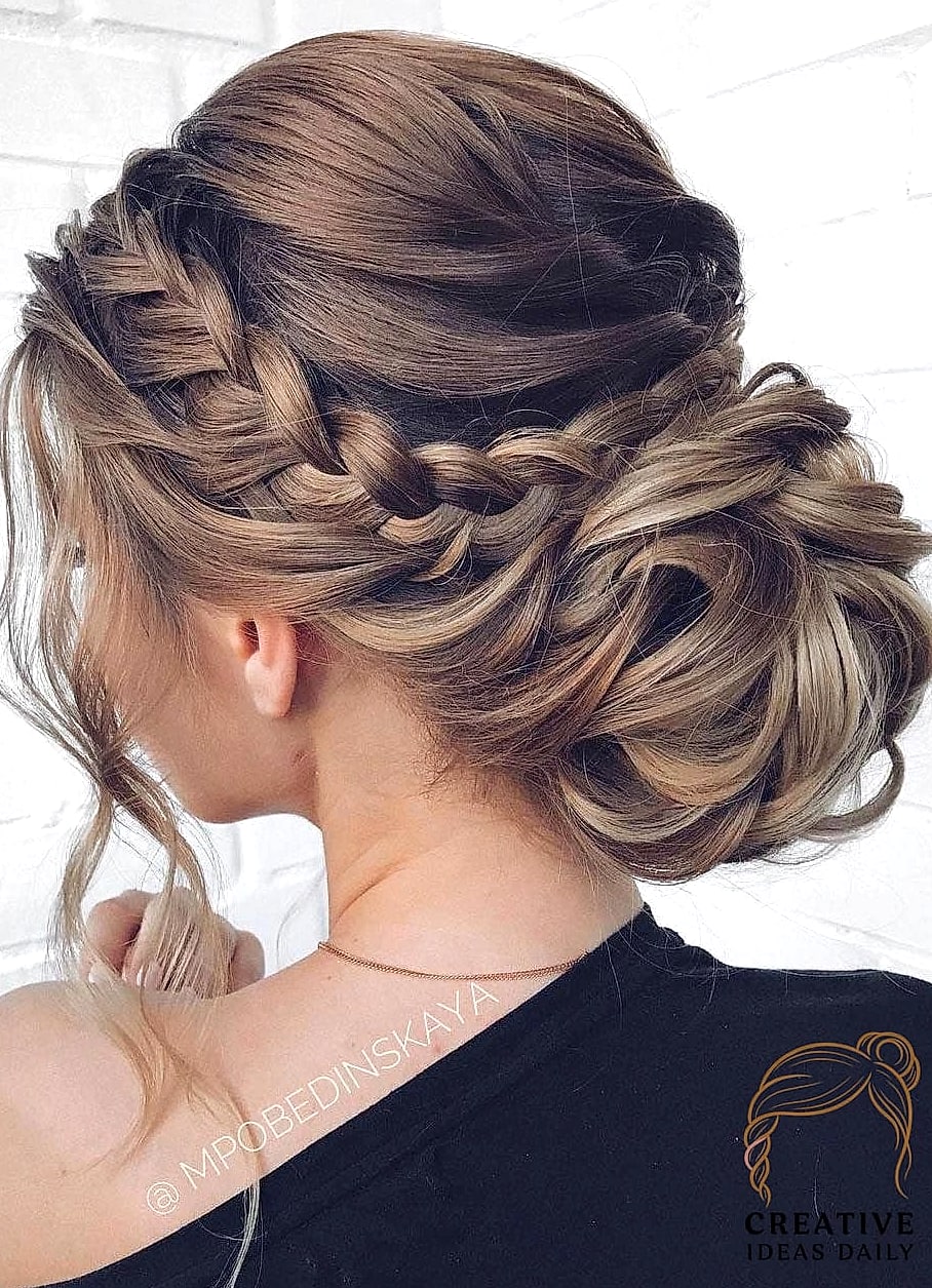 Braided Updo With Volume At The Crown