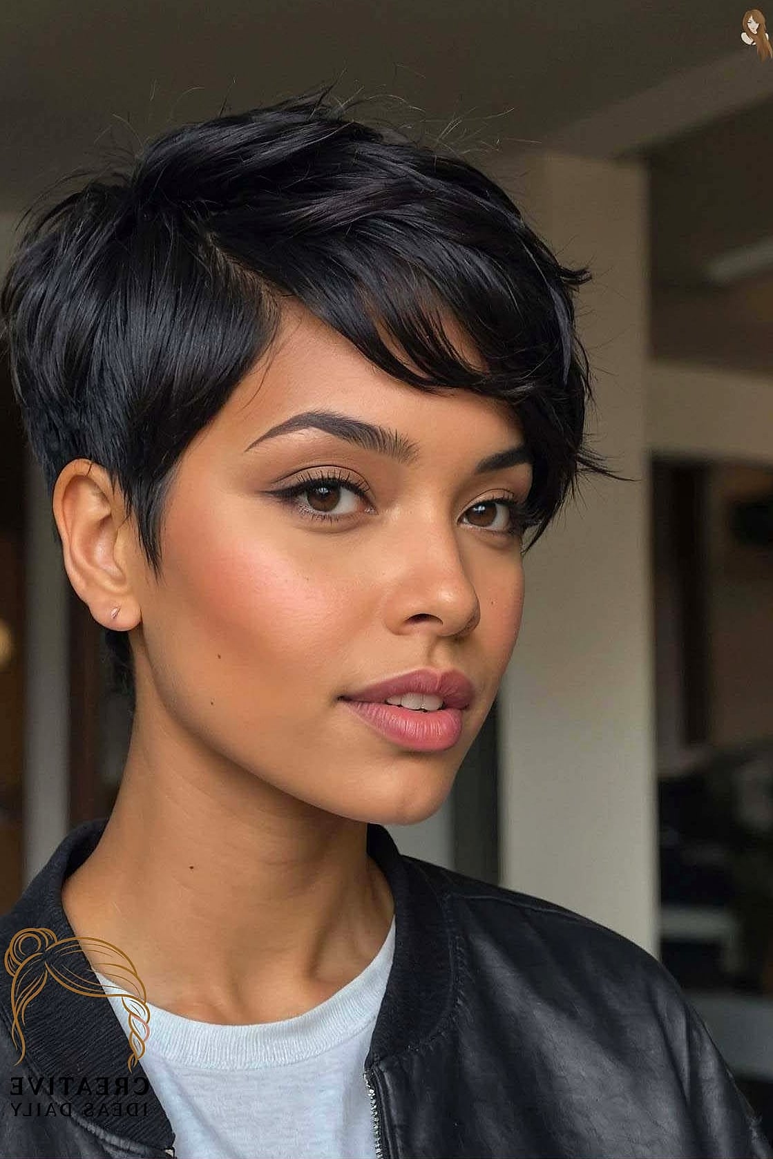 Brunette Pixie on Thick Tresses