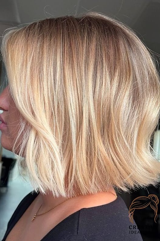 Butter Blonde Bob With Waves
