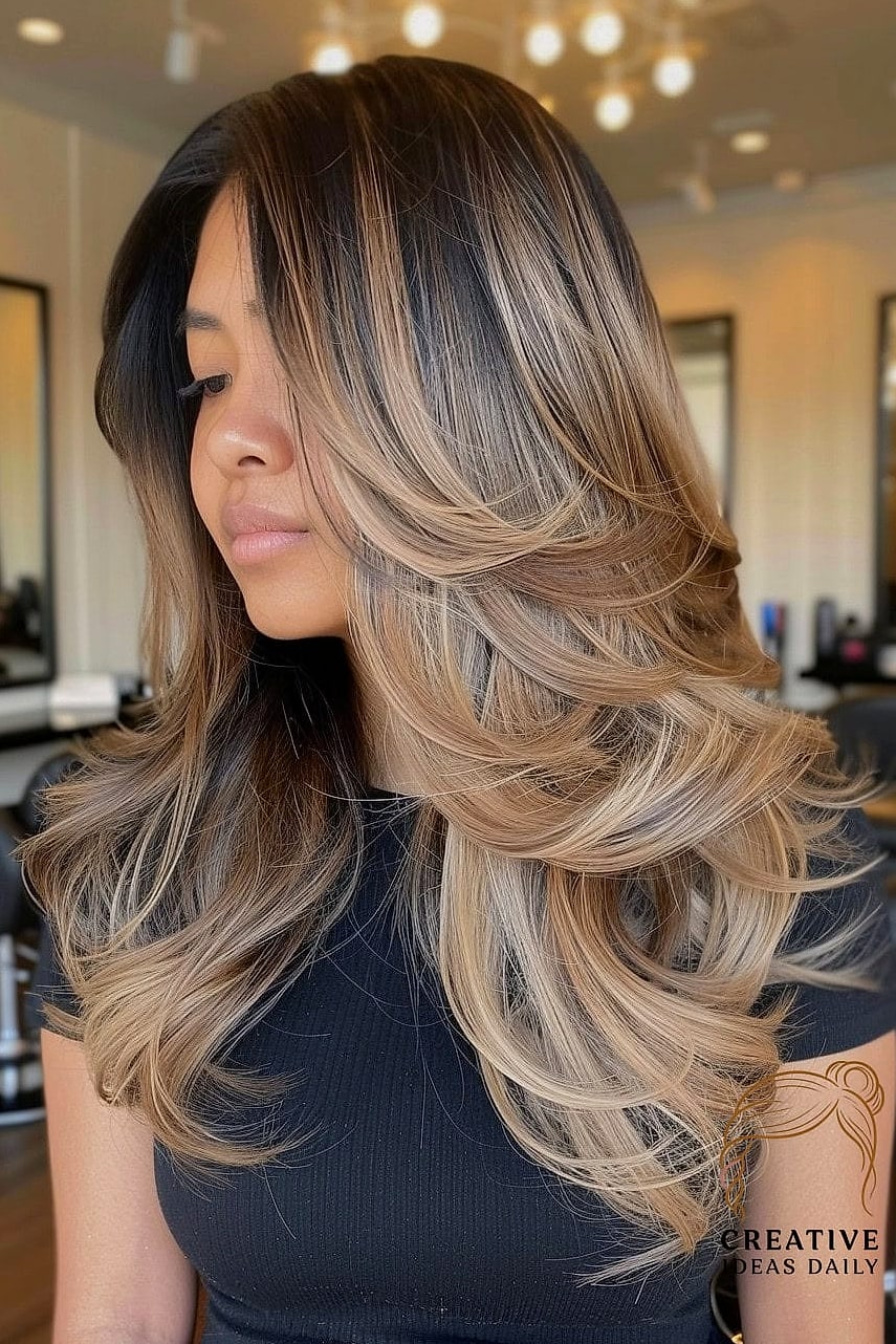 Butterfly Cut With Balayage