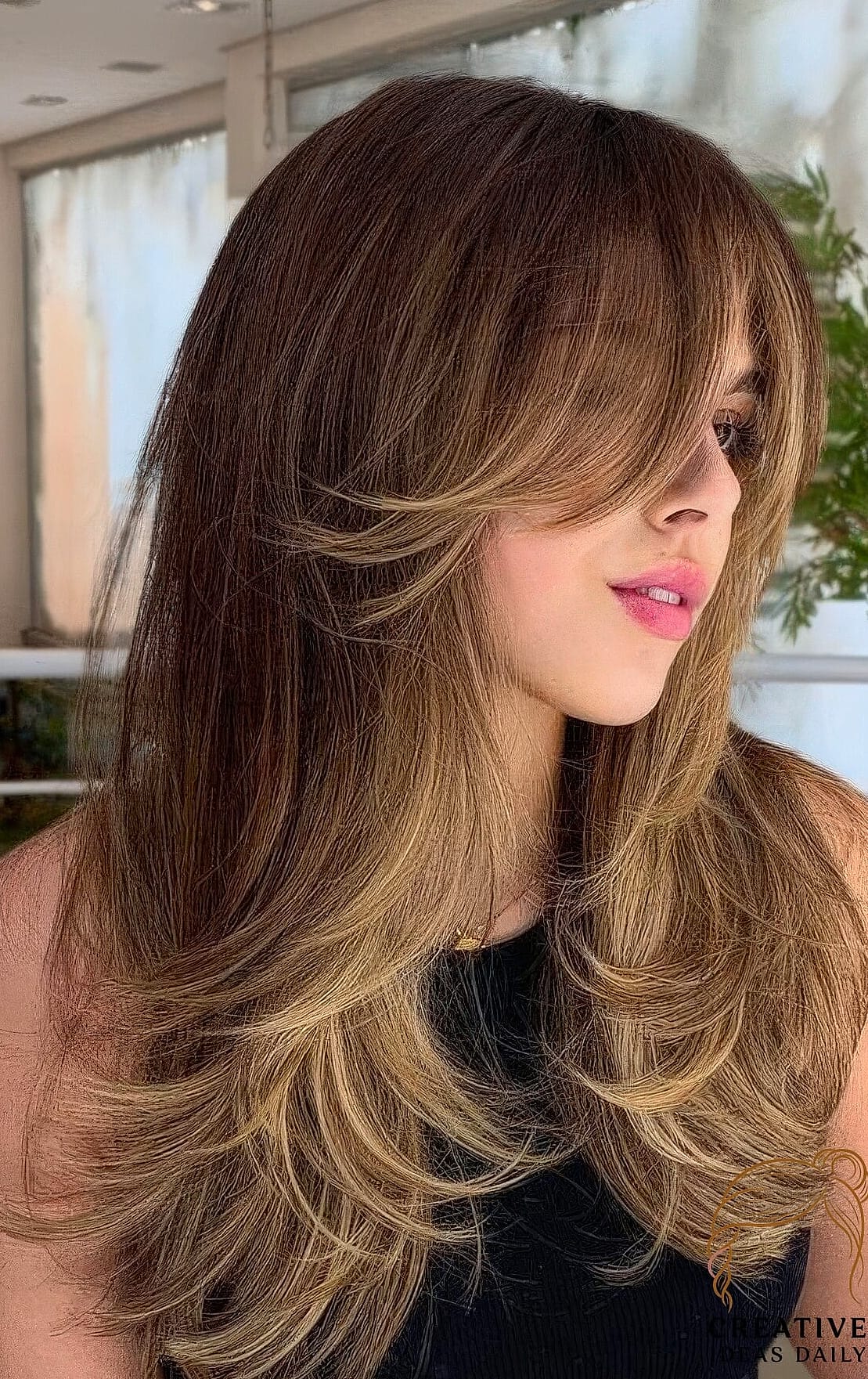 Butterfly Cut With Curtain Bangs