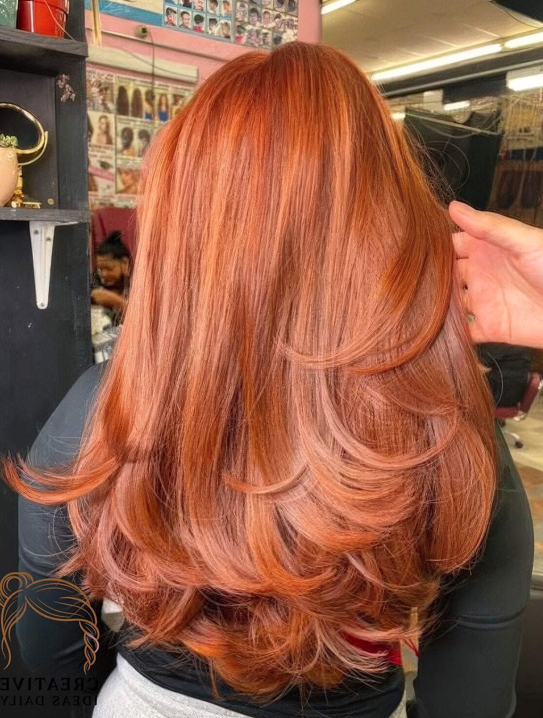 Butterfly Haircut With Bold Copper Color