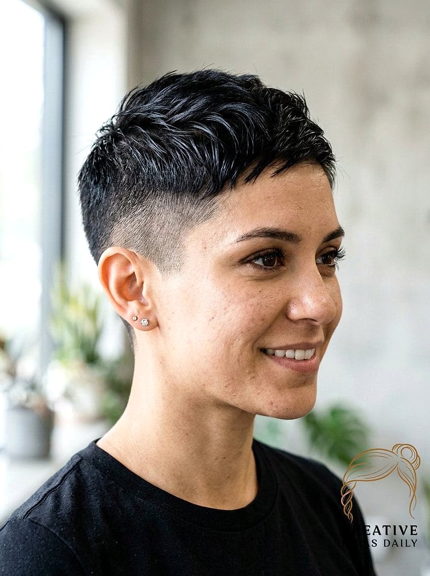 22 Pixie Cut Black Women Ideas Worth Bookmarking Right Now 4 Buzzed Sides Pixie with Longer Top