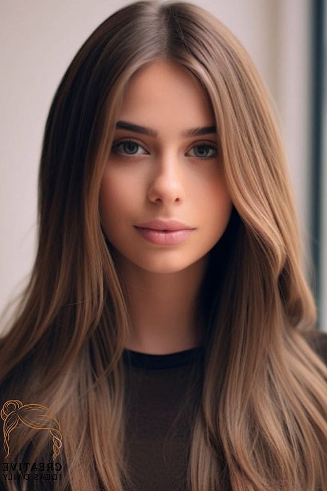 Center Part with Long Blunt Layers