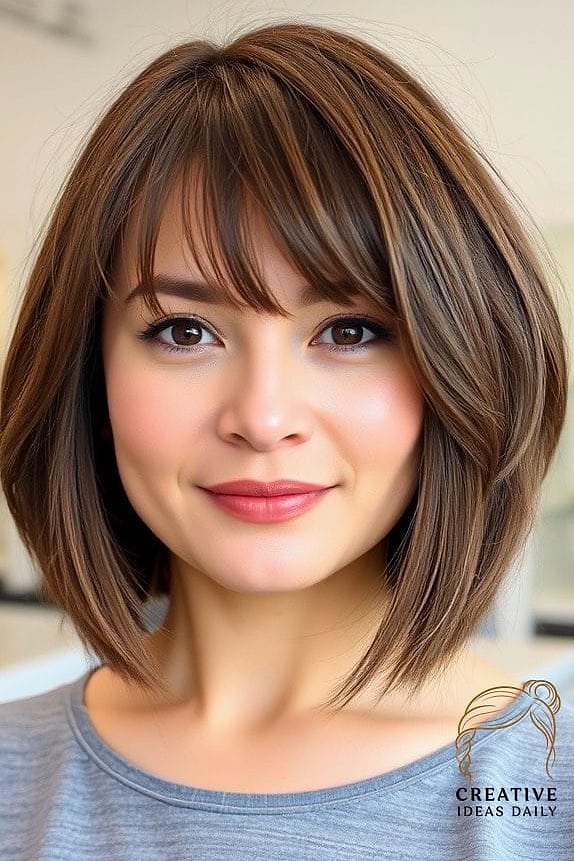 Chin-Length Bob That Extends Slightly Longer in Back