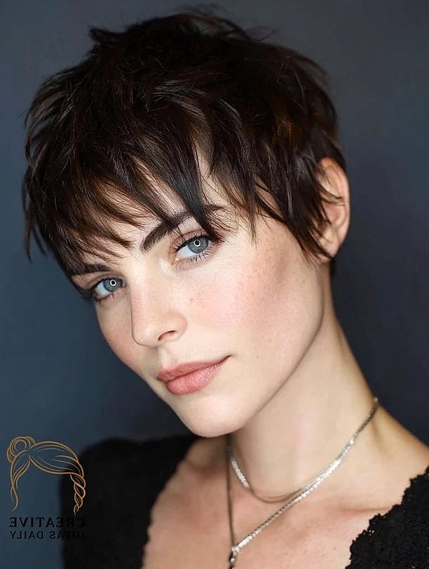 Choppy Pixie with Long Bangs