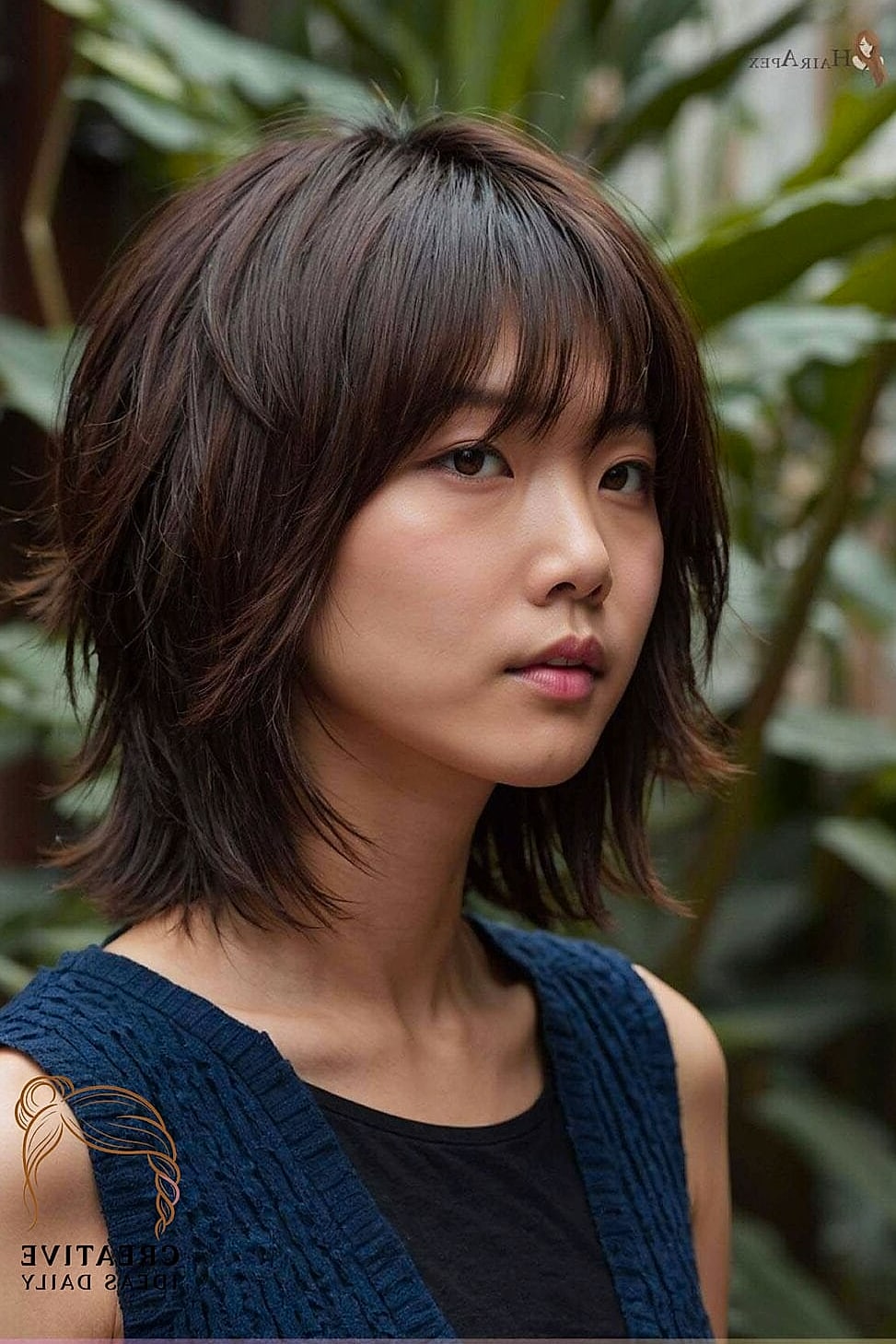 Choppy Shag with Side-Swept Bangs