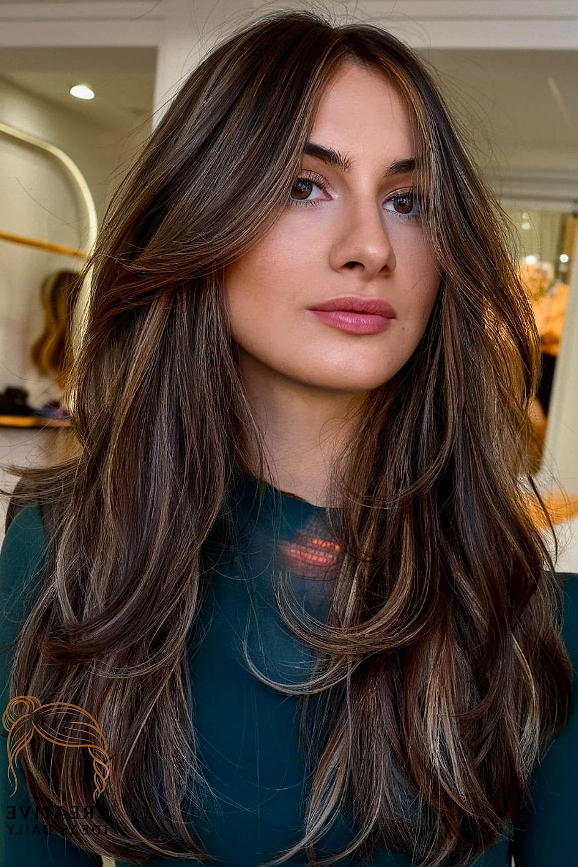 Classic Curtain Bangs with Long Layers