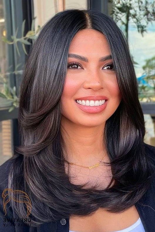 Classic Middle Part with Loose Waves