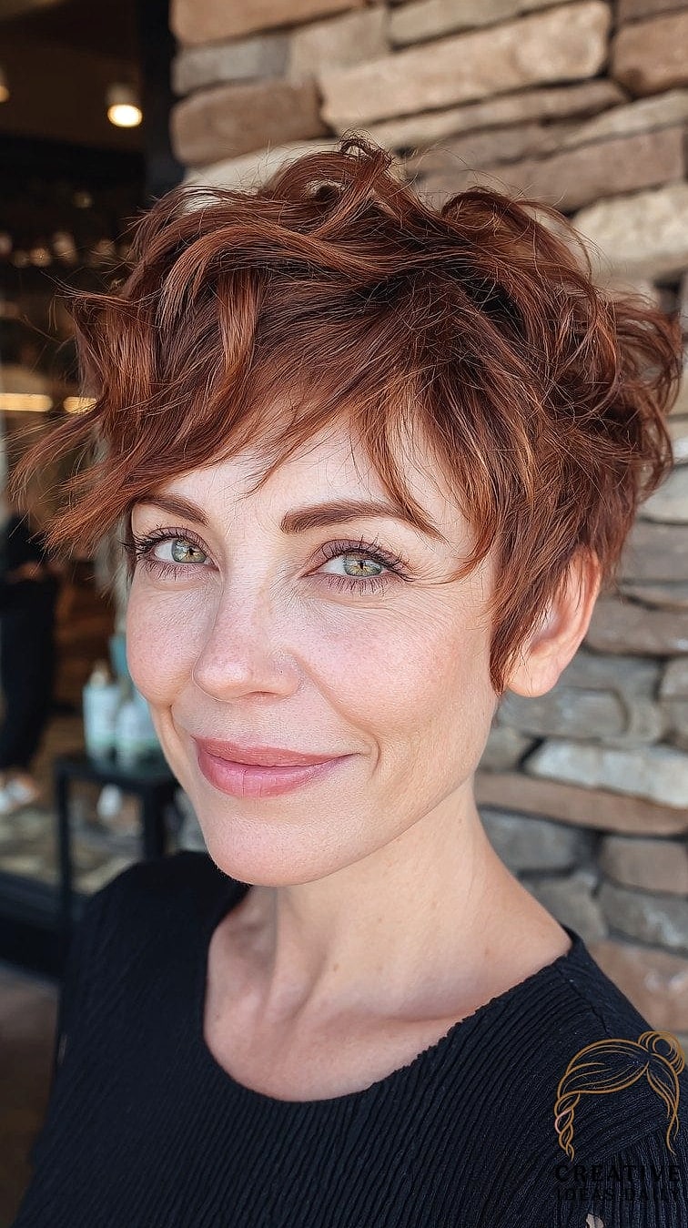 30 90S Pixie Cut Ideas You Need to Try Next 16 Copper Pixie with Warm Highlights