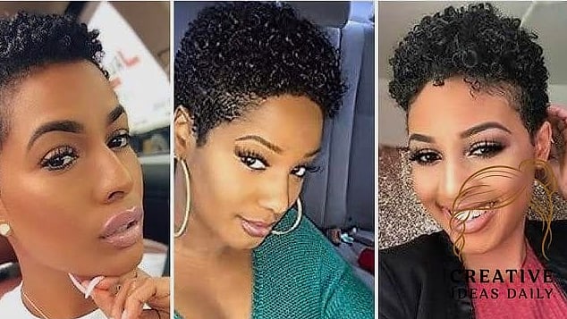 Cropped Curly Fro with Shaved Design