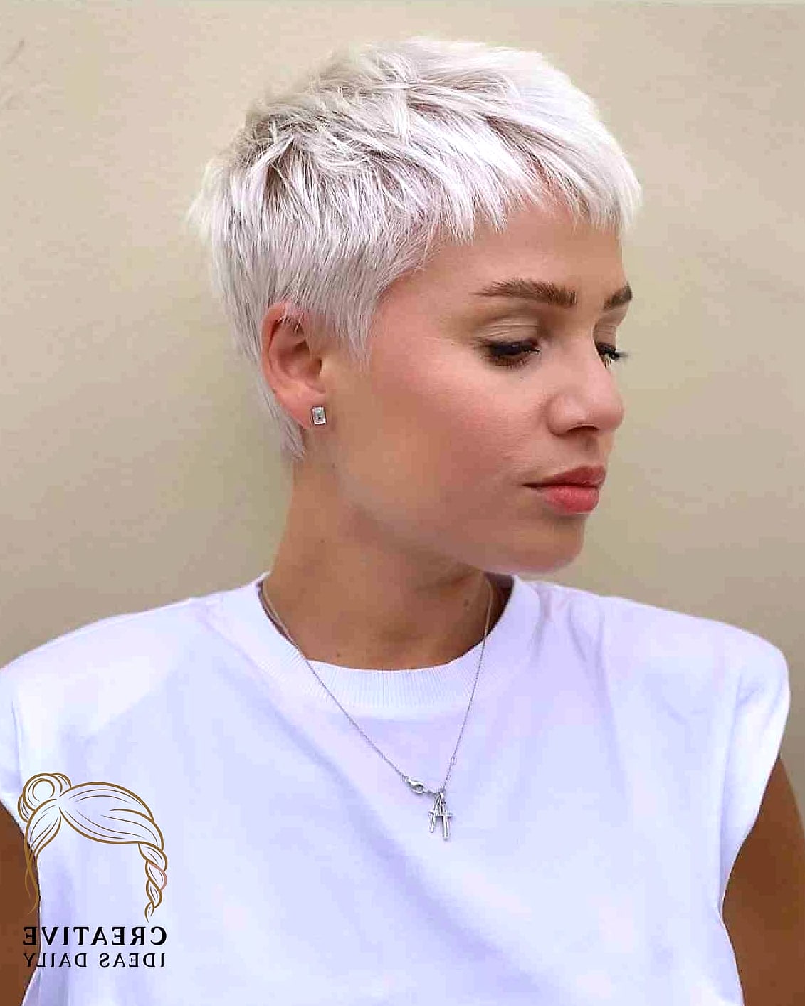 Cropped Pixie with Long Curly Fringe