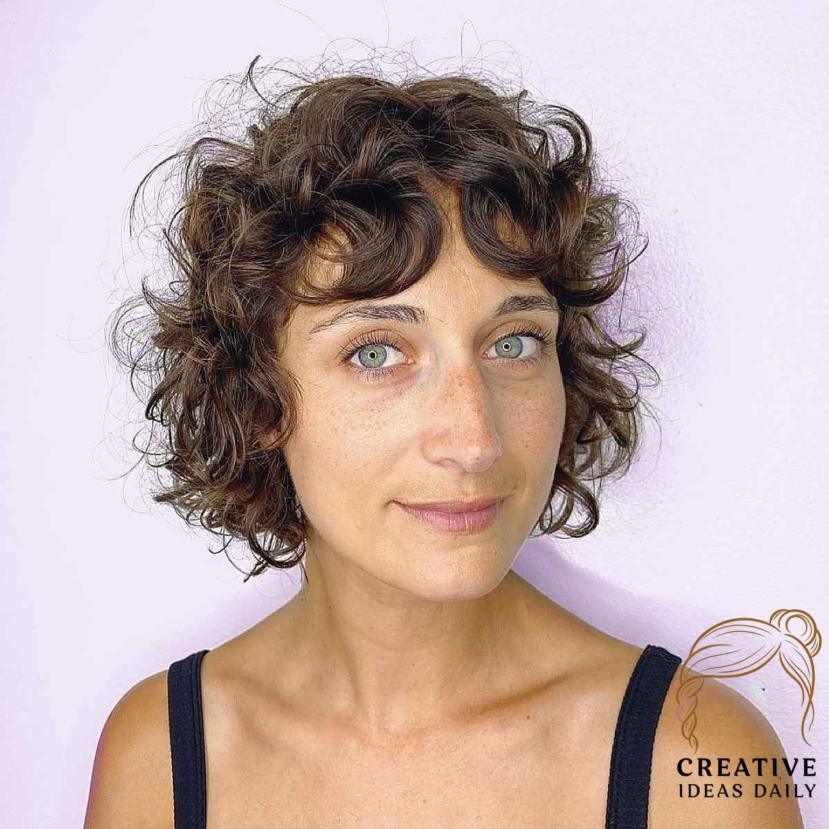 Curly Bob with Curly Bangs