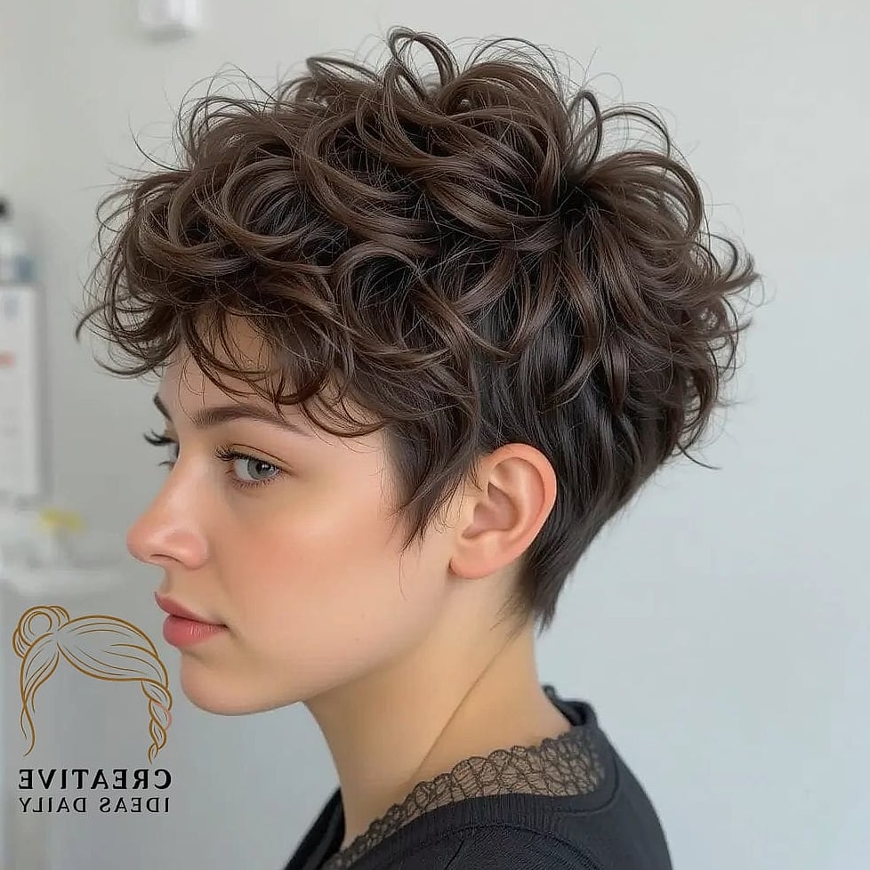 Curly Pixie with Volume