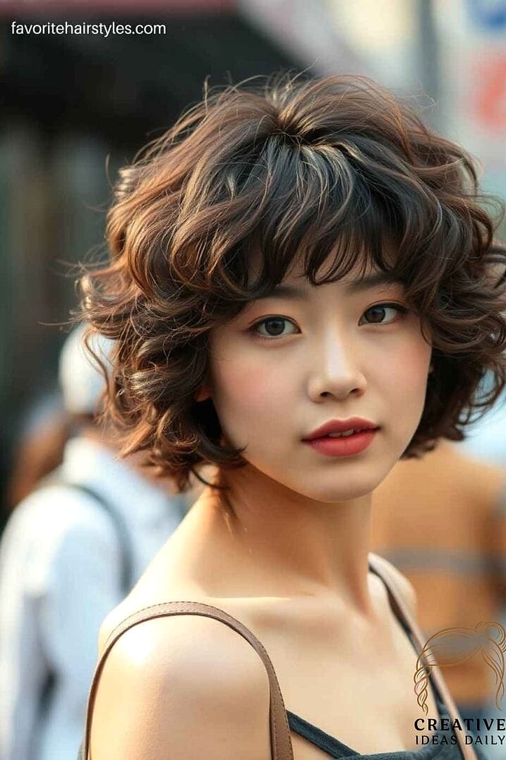 Curly Short Bob (C-Curl Perm)