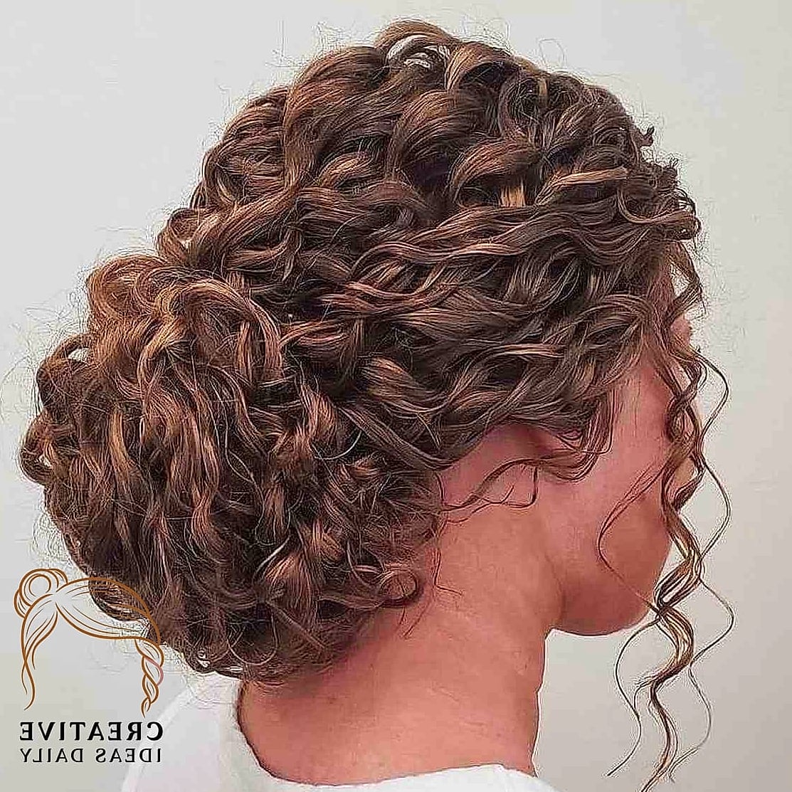 Curly Updo With Pineapple Twist