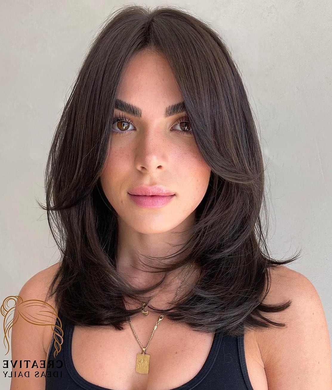 Curtain Bang Layers With Balayage