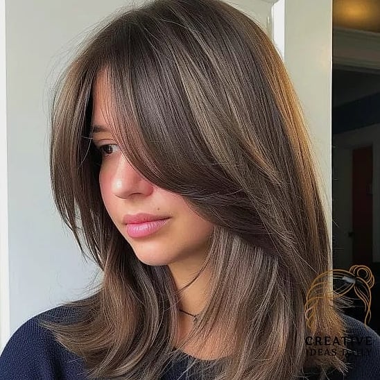 Curtain Bangs with Face-Framing Layers