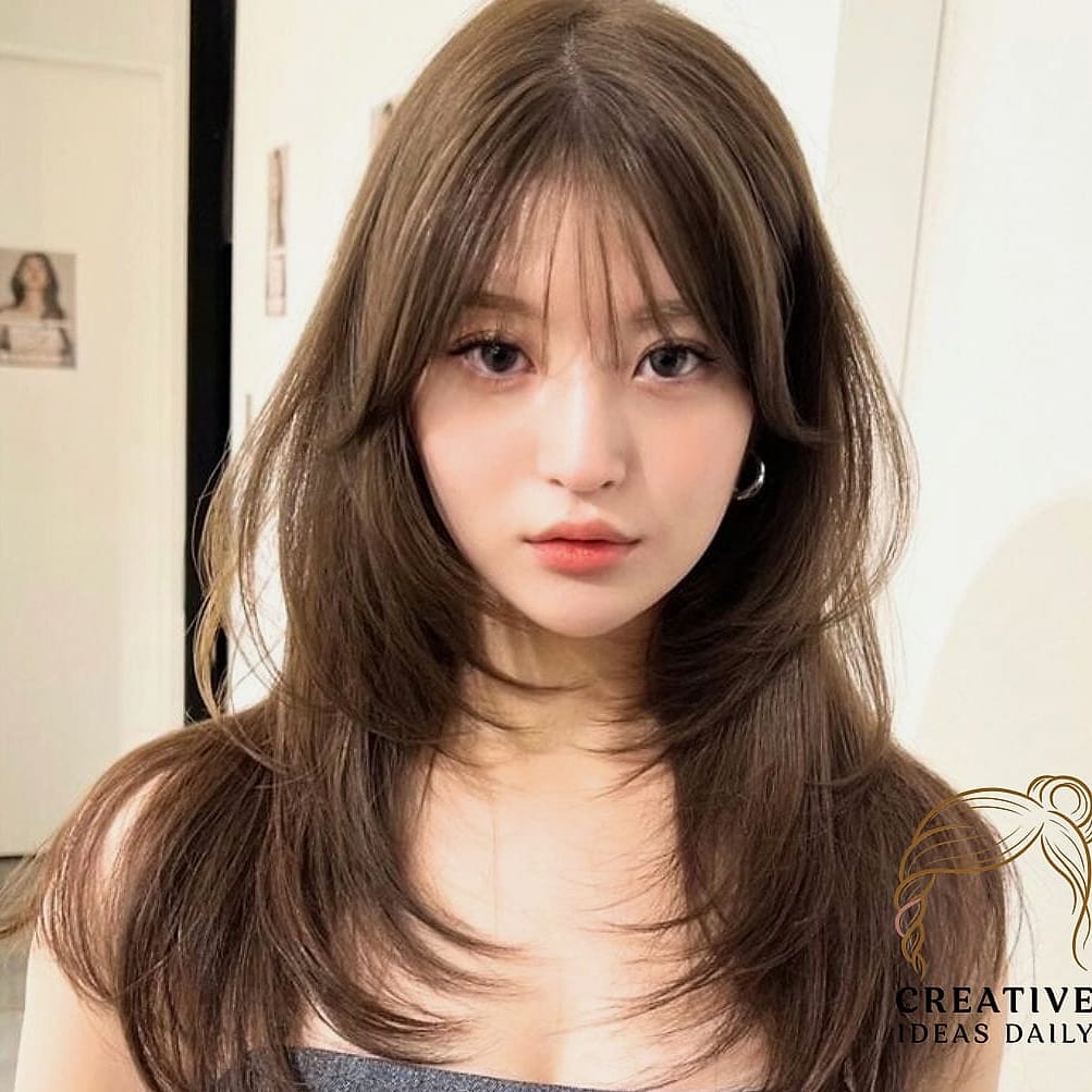 Curtain Bangs with a Lob