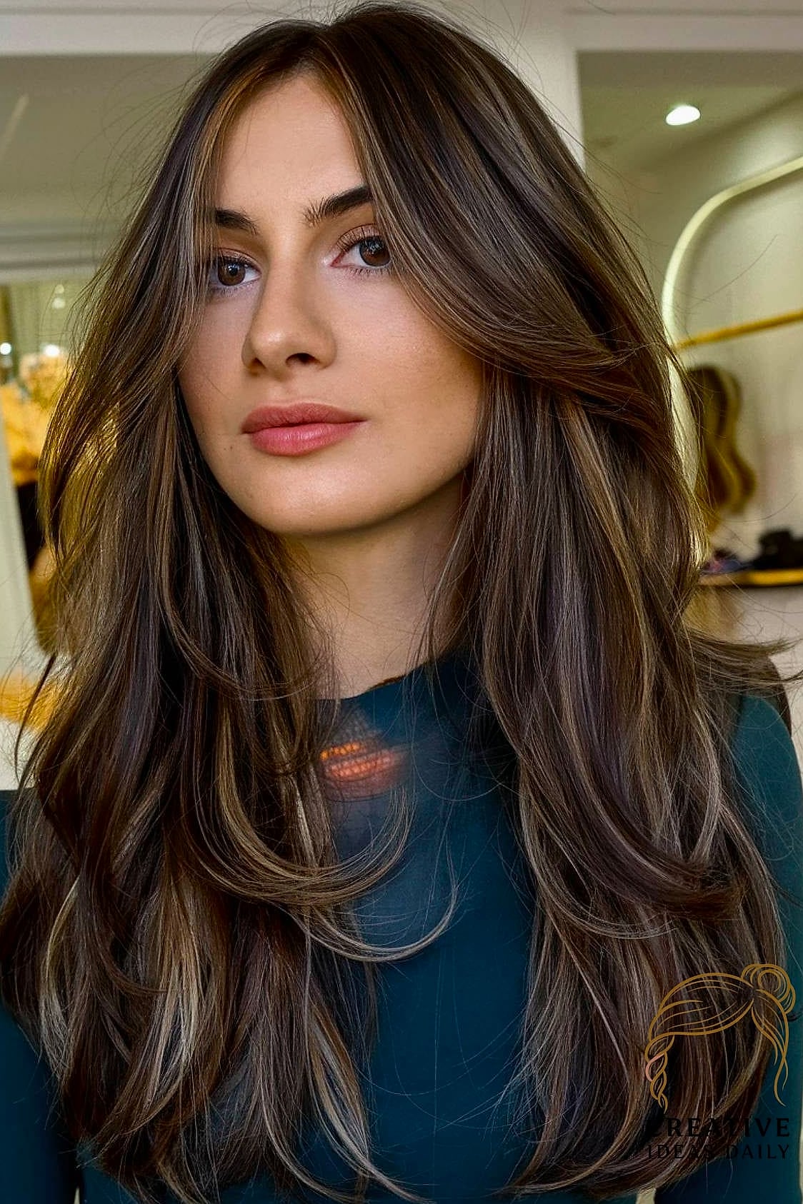 Curtain Bangs with Long Layers