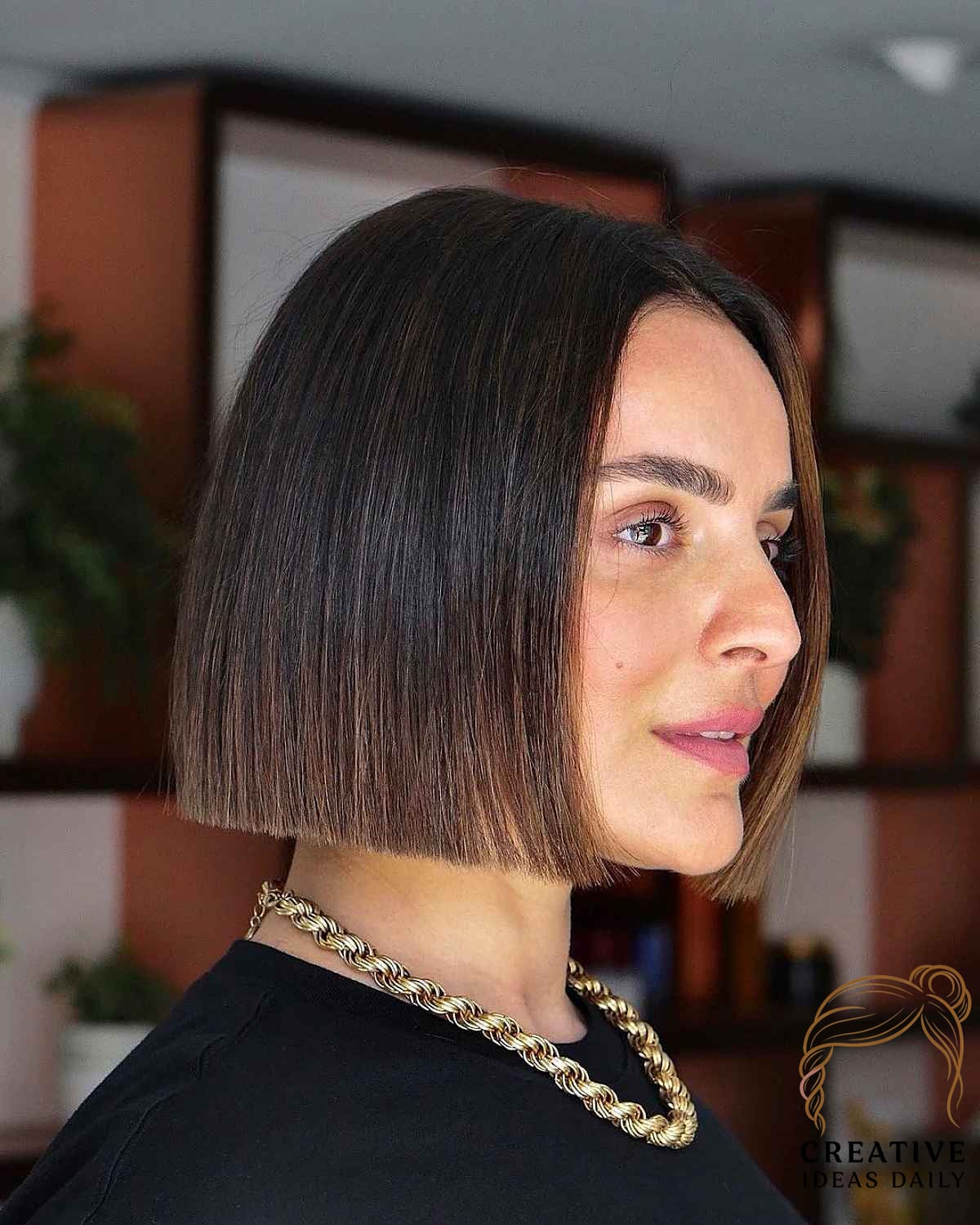 Dark Brown Straight Bob