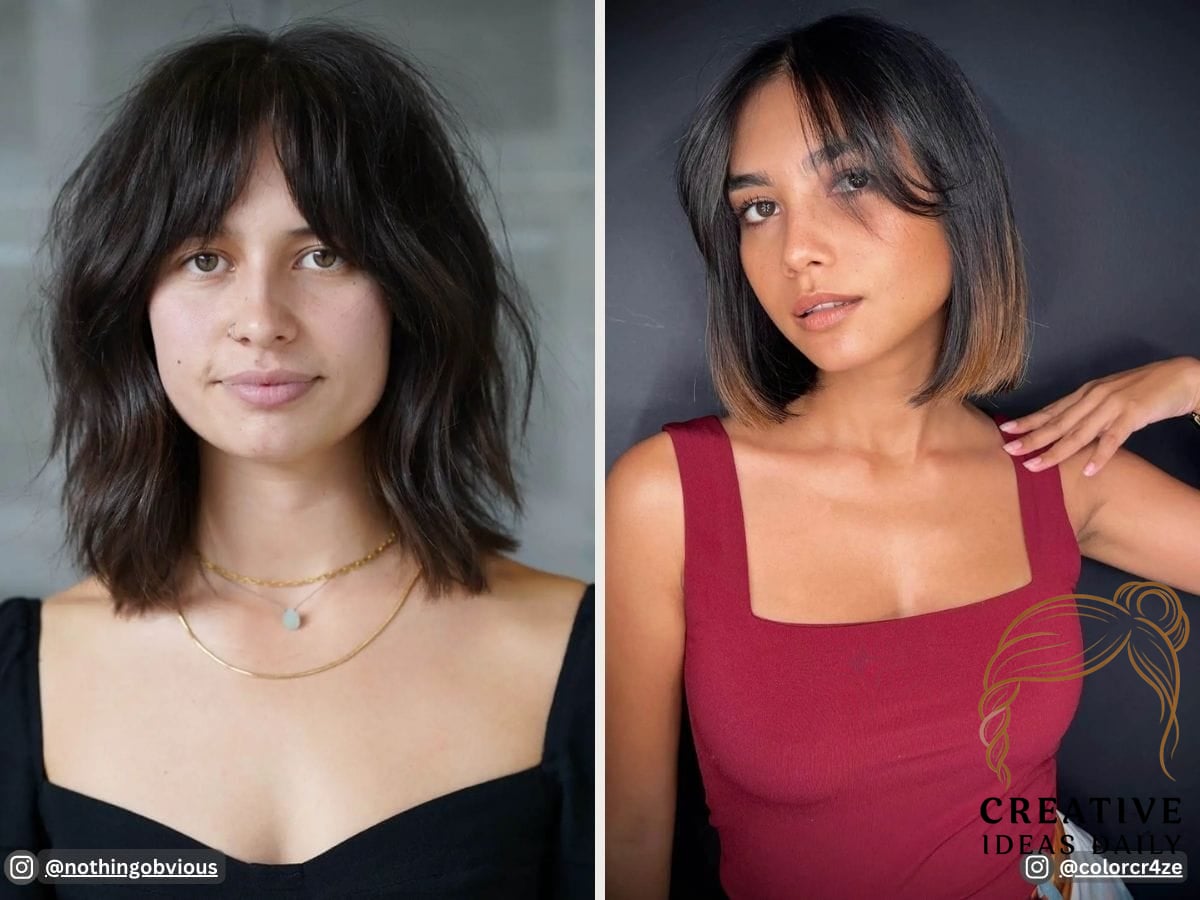 Exploring Short Haircut Variations with Curtain Bangs