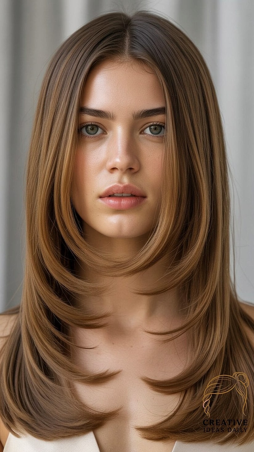 Face-Framing Layers with a Middle Part