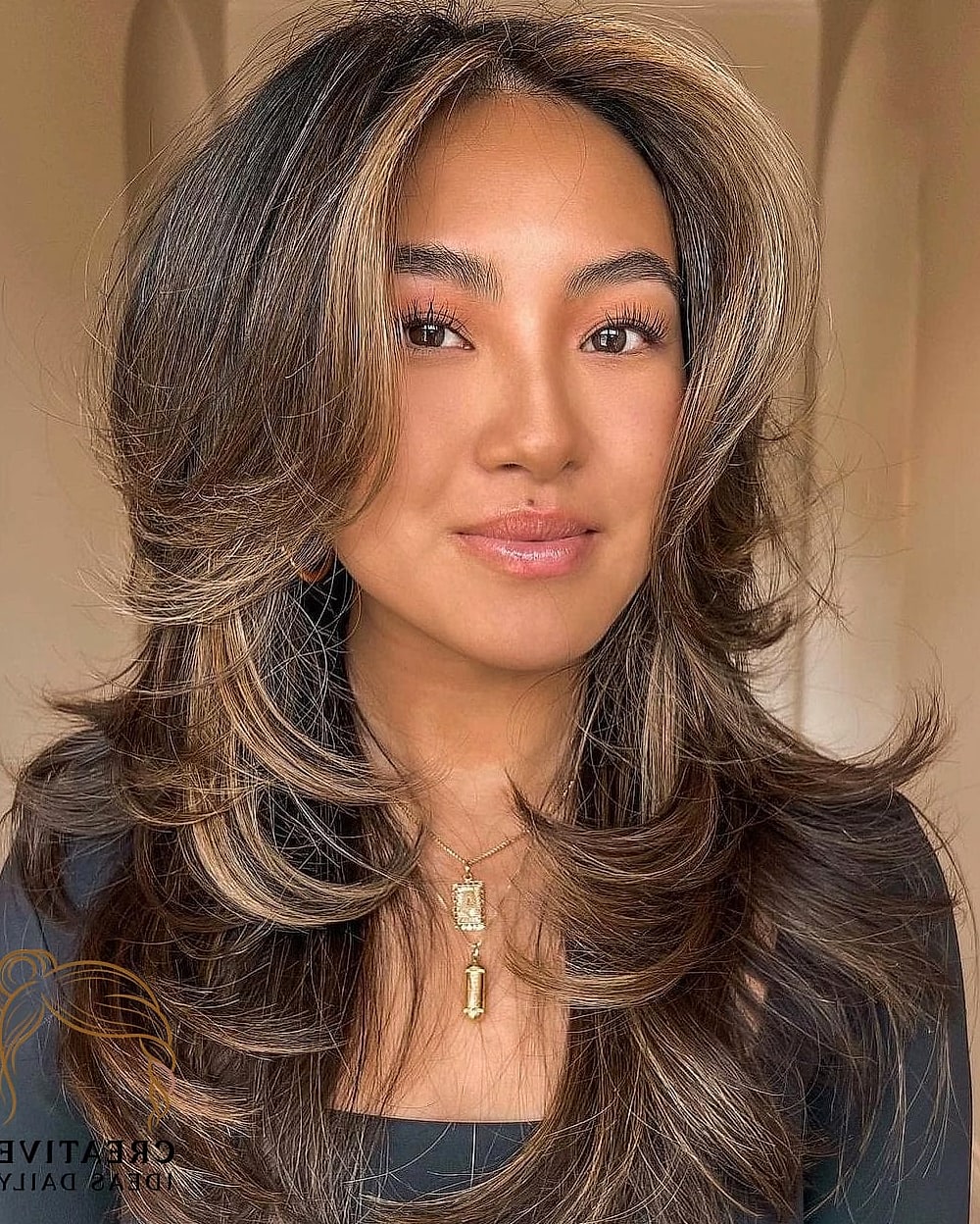 Face-Framing Layers Without Bangs