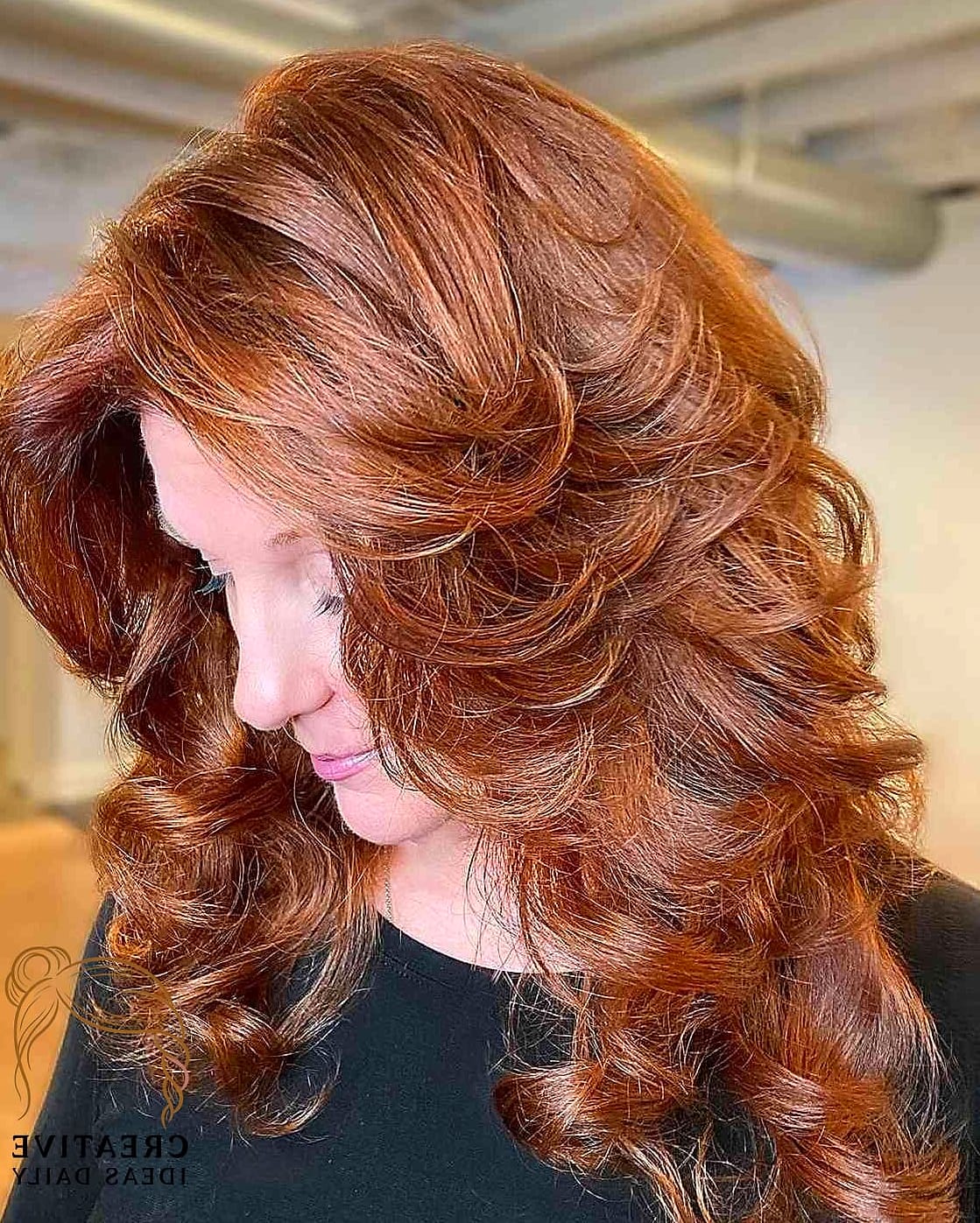 Feathered Layers With Curtain Bangs