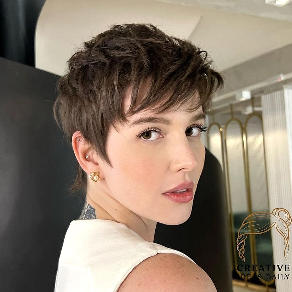 30 90S Pixie Cut Ideas You Need to Try Next 28 Feathered Pixie with Soft Fringe