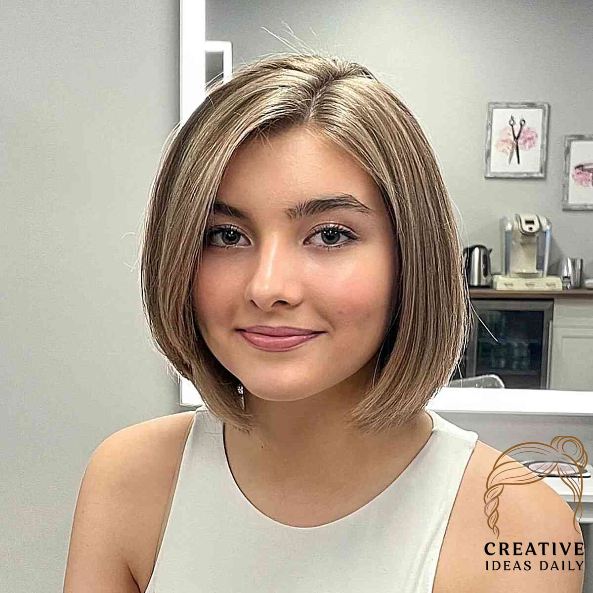 Feminine Side-Parted Straight Bob