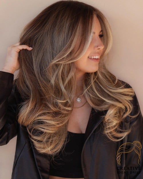 Flippy Layers and Long Curtain Bangs