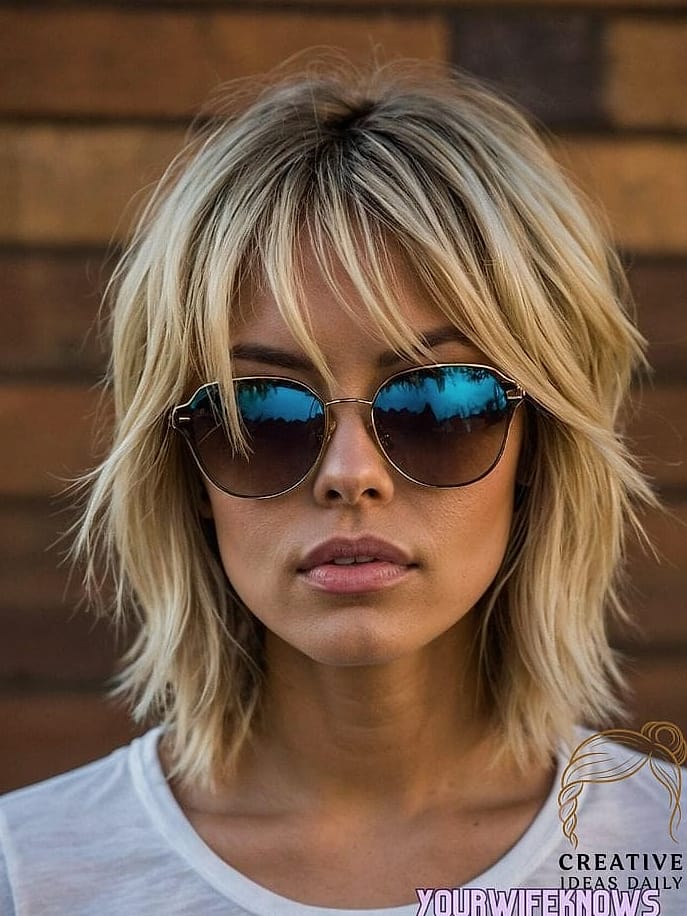 Flippy Layers and Long Curtain Bangs