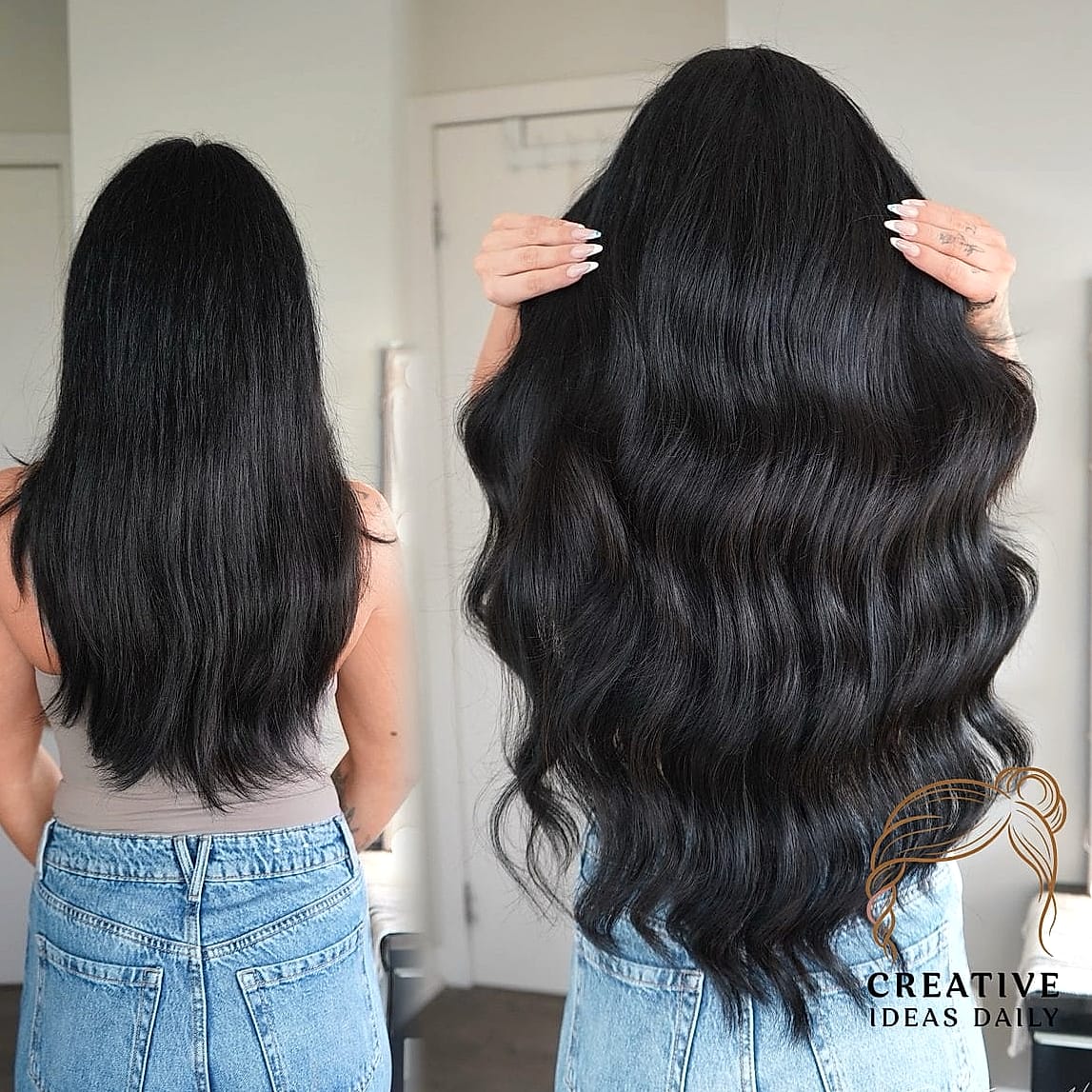 Glossy Blunt Lob with Tailored Shorts