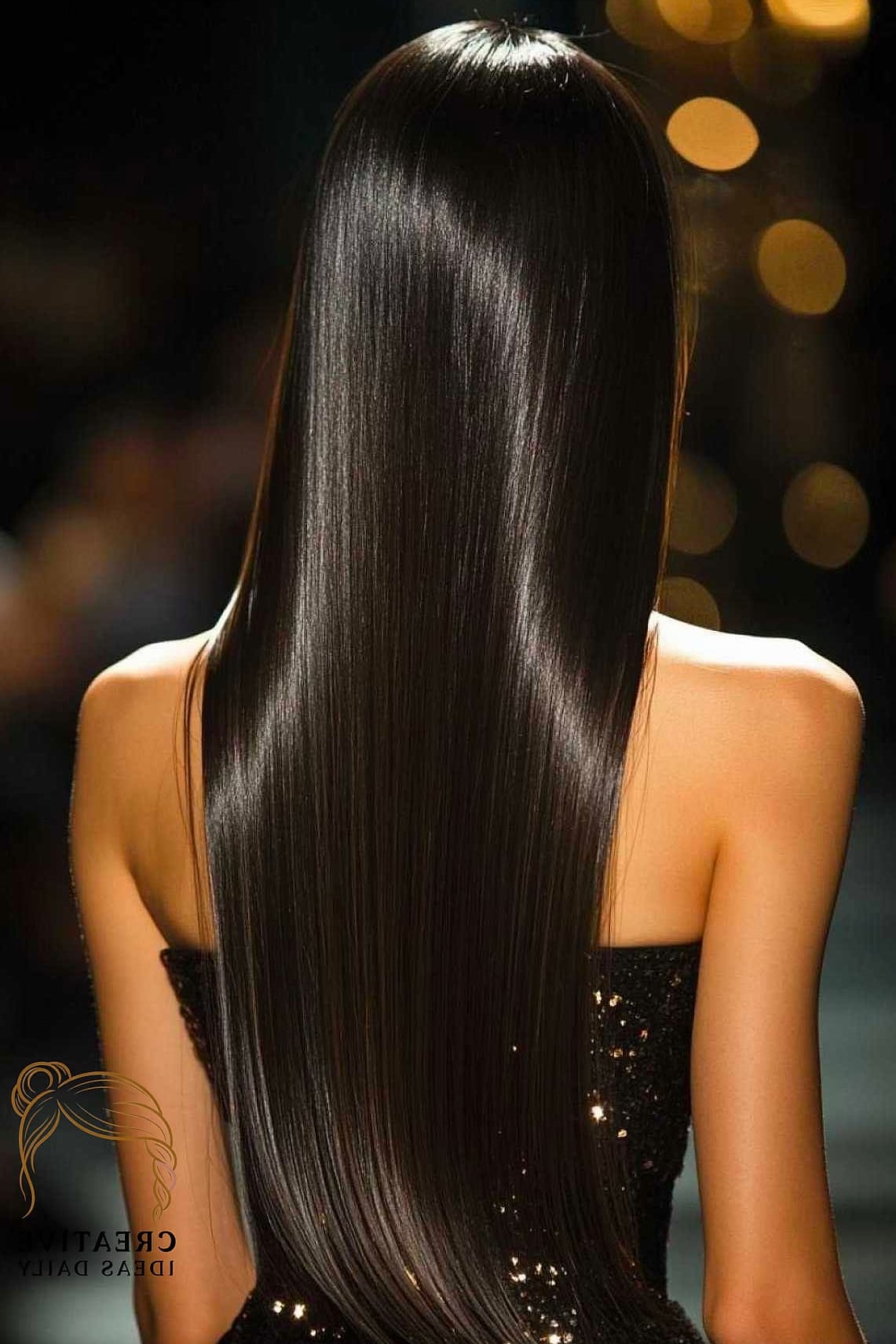 Glossy Straight Hair with Blunt Ends