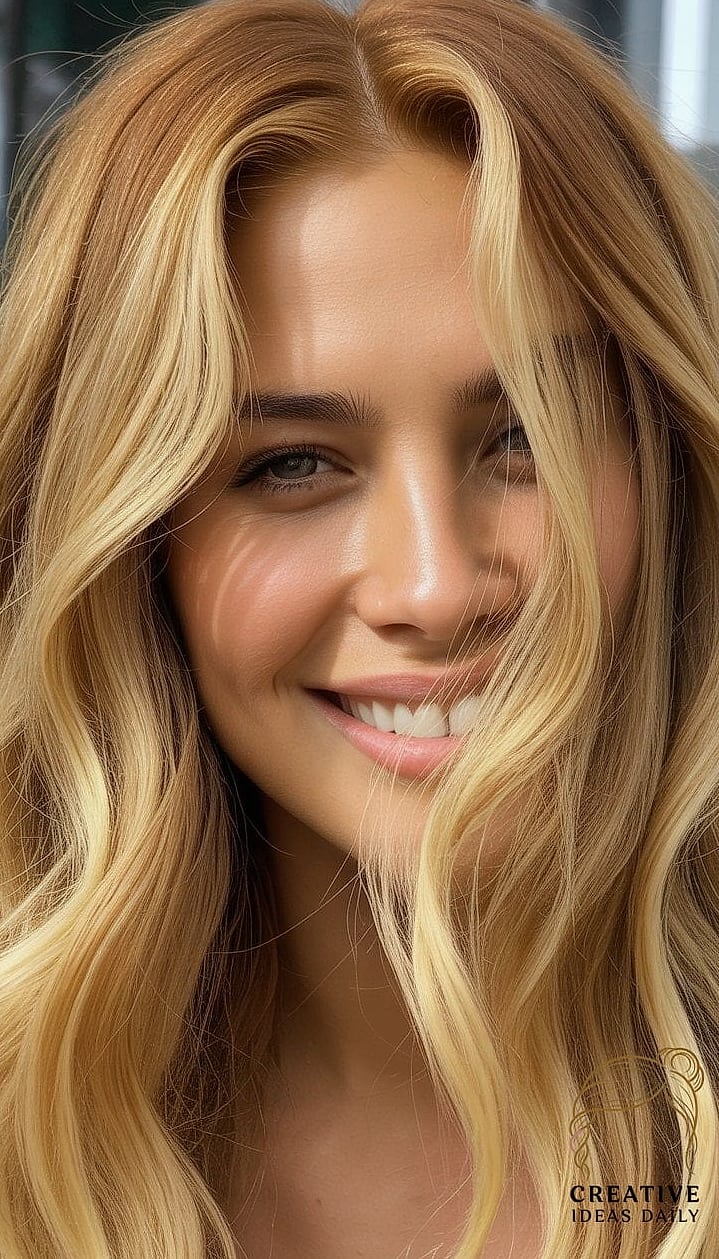 Golden Blonde Crop With Side-Swept Bangs