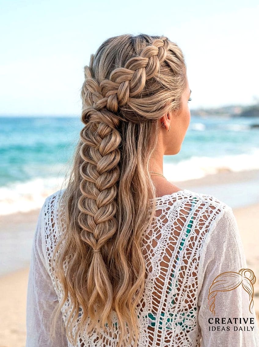 Half-Up Braided Bun