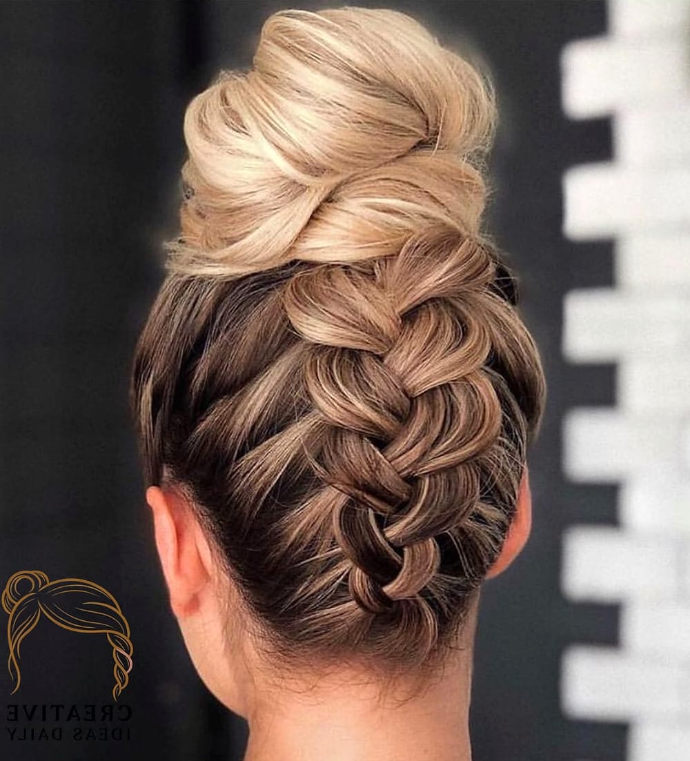21 Updos For Long Hair Ideas That Are Trending Right Now 21 High Braided Bun