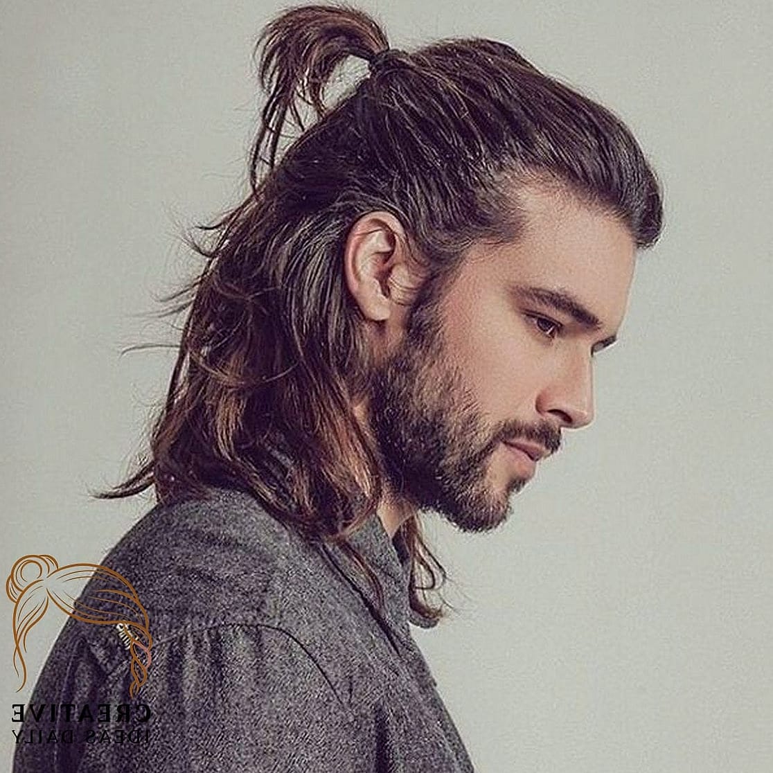 27 Long Hair Men Style Ideas That Every Stylist Needs to See 9 High Ponytail with Volume