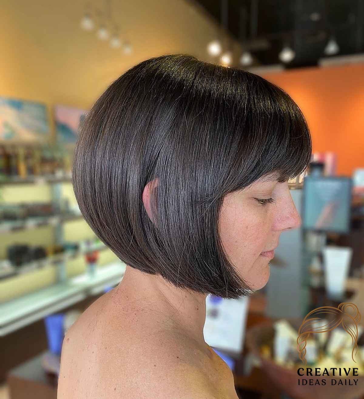 Jaw-Length Straight Bob on Thick Hair
